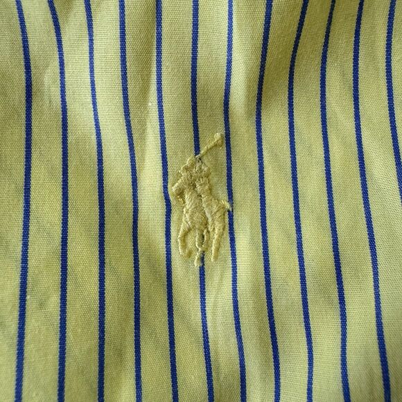 Ralph Lauren Golf Long Sleeve Button Up Yellow Striped Tilden Shirt XXL - Picture 8 of 13